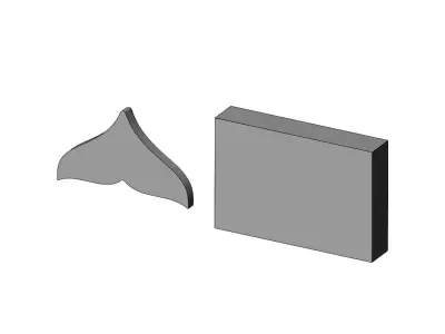 Mold whale tail rosette onlay relief 3D print model