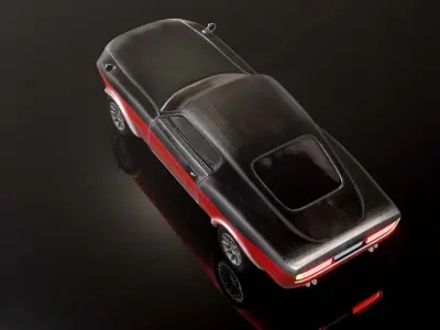 Modern American Muscle Car Fastback Low-poly 3D model