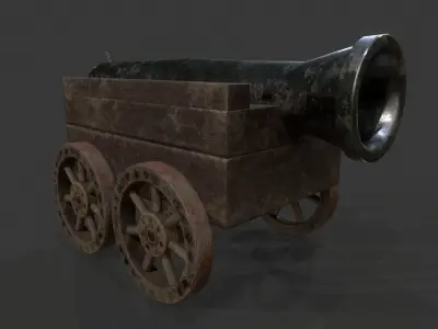 Cannon car level 1 Low-poly 3D model