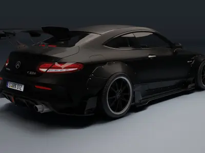 Mercedes-Benz C63 AMG Black Series Low-poly 3D model