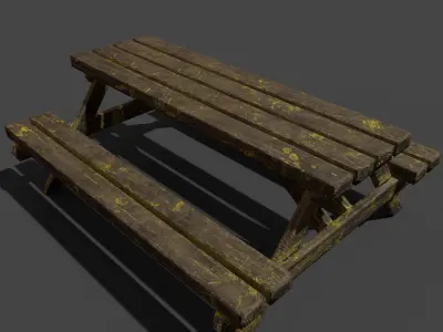 old table chair  3D model