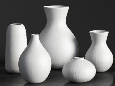 RH MATTE WHITE GLASS VASE COLLECTION 3D model