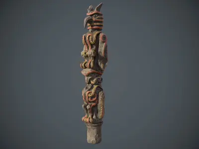 Indian Totem PBR low poly Low-poly 3D model