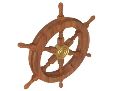 Classic Decorative Wood Helm 3D model