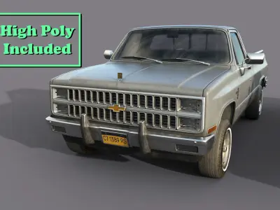 Chevrolet C10 Silverado 1982 regular use 8 colors Low-poly 3D model