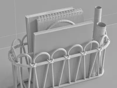 Sofia Rattan Magazine Holder 3D model