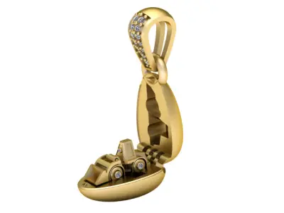 MENS CAR SHAPE PENDANT 3D PRINTABLE MODEL  3D print model