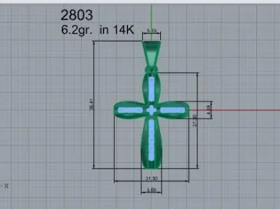 Cross Pendant 2803 3D print model