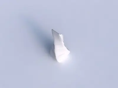 Vase twisted top bent quadratic 2 with smooth ribbons 3D print model