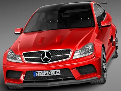 Mercedes-Benz C63 AMG Black 2013 3D model