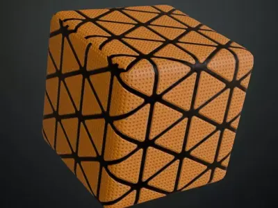 Sci-Fi Orange Rubber Panel Texture PBR Seamless Texture