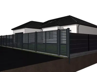 Modern Single Family House with Garage and Terrace 3D model
