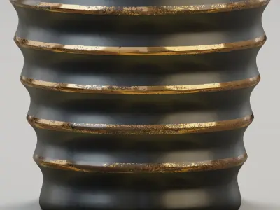 Vase20 vase with gold stripes 3D model