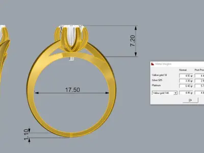 Gold ring  Jewelry 3D print model 4