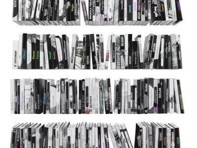 Books 150 pieces 2-2-4 Low-poly 3D model