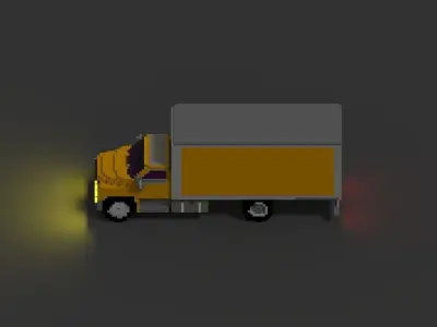 Van model truck Free low-poly 3D model