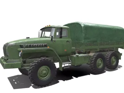 Ural 4320 PBR Low-poly 3D model