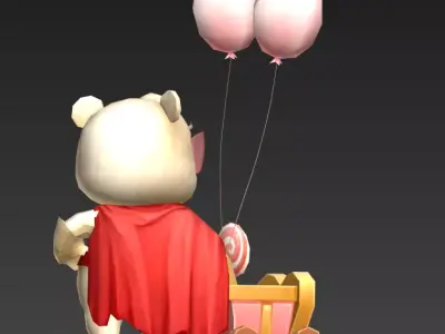 Little bear Low-poly 3D model