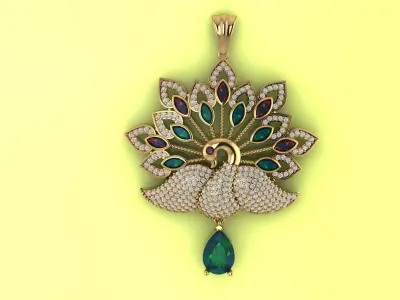  peacock necklace 3D print model