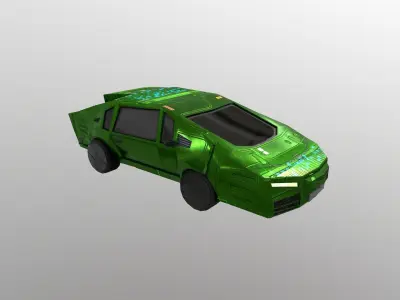 Cyberpunk City - Car 2 Low-poly 3D model