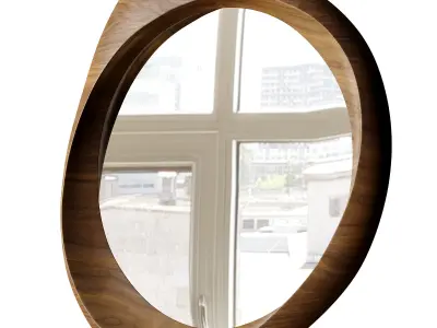 Wood Mirror Low-poly 3D model