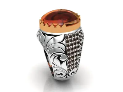 Turkish silver ring men 3D model purchase
