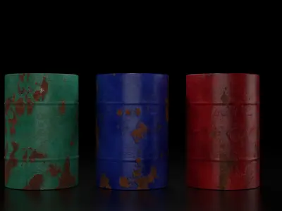 Oil Barrel Low-poly 3D model