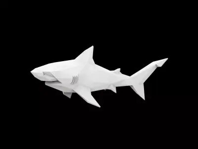 Geometric Shark Wall Art 3D Printable Model 3D print model