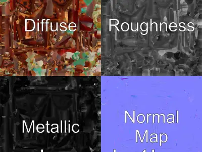 Oriental Treasure Chest with Jade and Porcelain Artifacts Low-poly 3D model