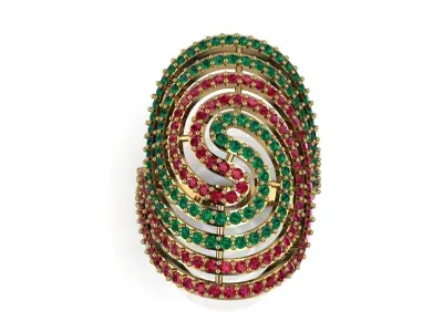 Luxury ruby emerald ring design 3D print model