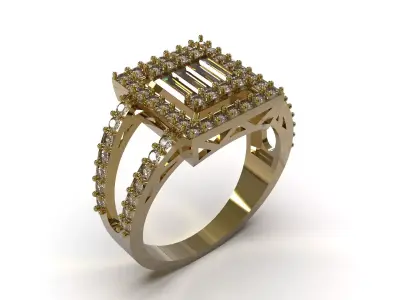 Luxury Gold Ring Ready for 3D Manufacturing jr00348 3D print model