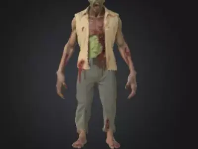 Zombie 3D Model Realistic Horror Sculpture Free 3D print model