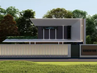 Modern Luxury Villa 3D Model with Pool and Elegant Interior 3D model
