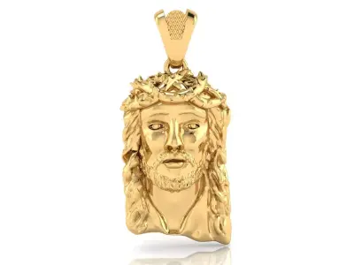 Jesus Head Pendant 3D print model