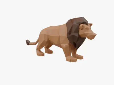Lion low poly Low-poly 3D model purchase