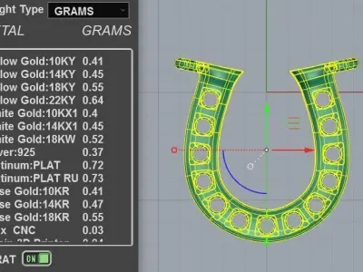 Diamond Horseshoe Necklace 3D print model