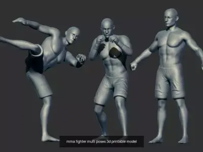 Sport human 3d printable model stl multi poses 3D Model Pack