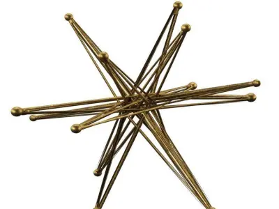 Wire Exploding Star Sculpture 3D model