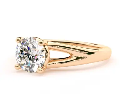 Coronado Split Shank Solitaire Engagement Ring 3D print model