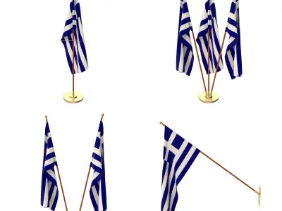 Greece Flag Pack 3D model