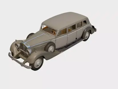 1930s Early Vintage Luxury Limousine 3D model 3D model