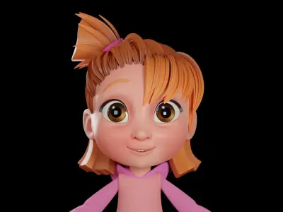 Cartoon Girl - Fully Rigged Low-poly 3D model