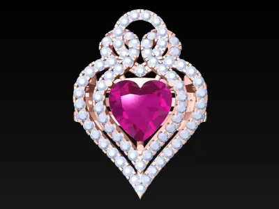 Heart Ring - Womens Rings - N3059 3D print model
