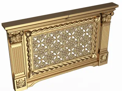 Radiator Cover Decorative Screening Grille Panel 011 Low-poly 3D model