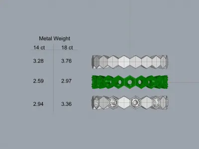 Hexagon Honeycomb strackable Rings 3D model