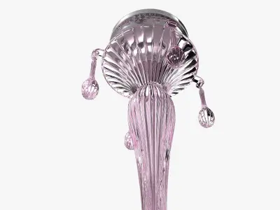 Twelve-Arm Handblown Murano Glass Venetian Chandelier by Venini 3D model