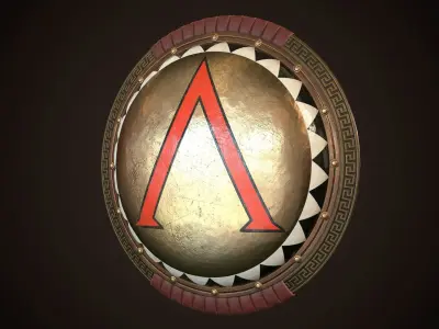 Hoplite Shield Sparta 2 Low-poly 3D model