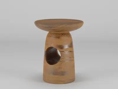 Hew Side Table Shape E 42x42x52 Low-poly 3D model