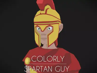 Colorly - Spartan Guy - Game Ready - Rigged - Customizable Low-poly 3D model