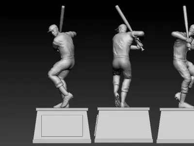 BASEBALL PLAYER TROPHY STATUE DESTOP - 3D PRINT - MLB 3D print model